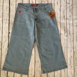 APPLE BOTTOMS Denim Wide Leg Gaucho Capri Jeans